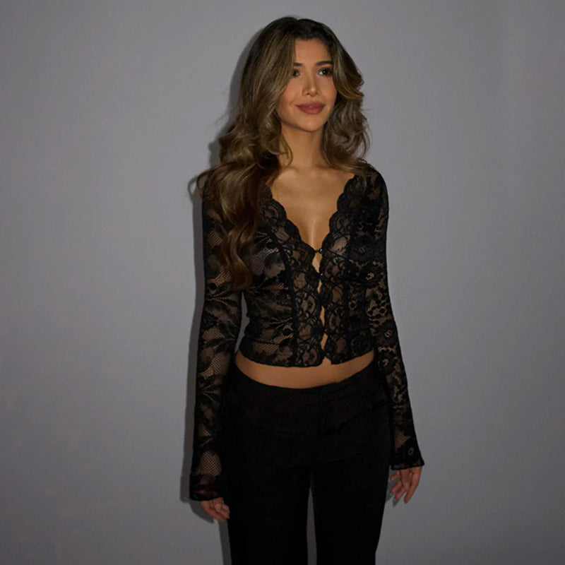 V-neck lace top